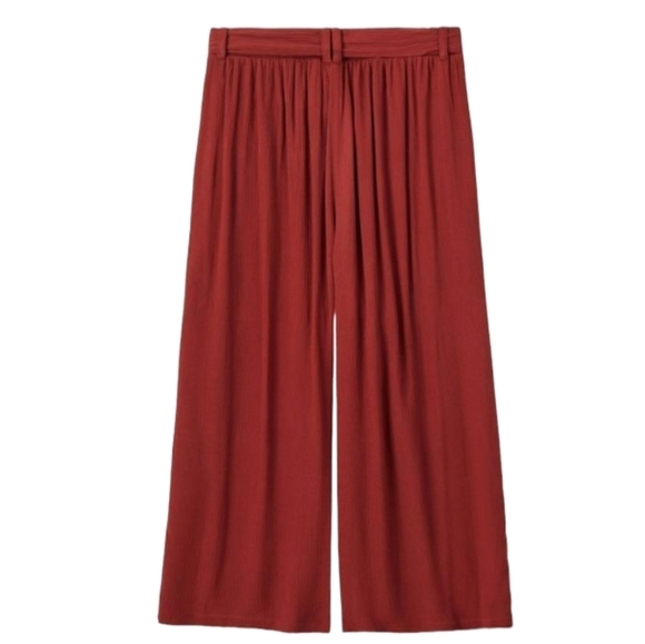 TORRID Crop Flowy‎ Wide Leg Gauze Mid-Rise Tie-Front Pants Brown Womens Sz 6X - Picture 3 of 14